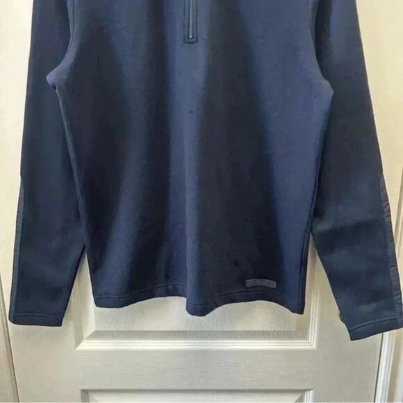 Michael Kors Mens Sweater 1/4 Zip Pullover Cotton Blend Navy Blue Size Medium - Picture 6 of 16